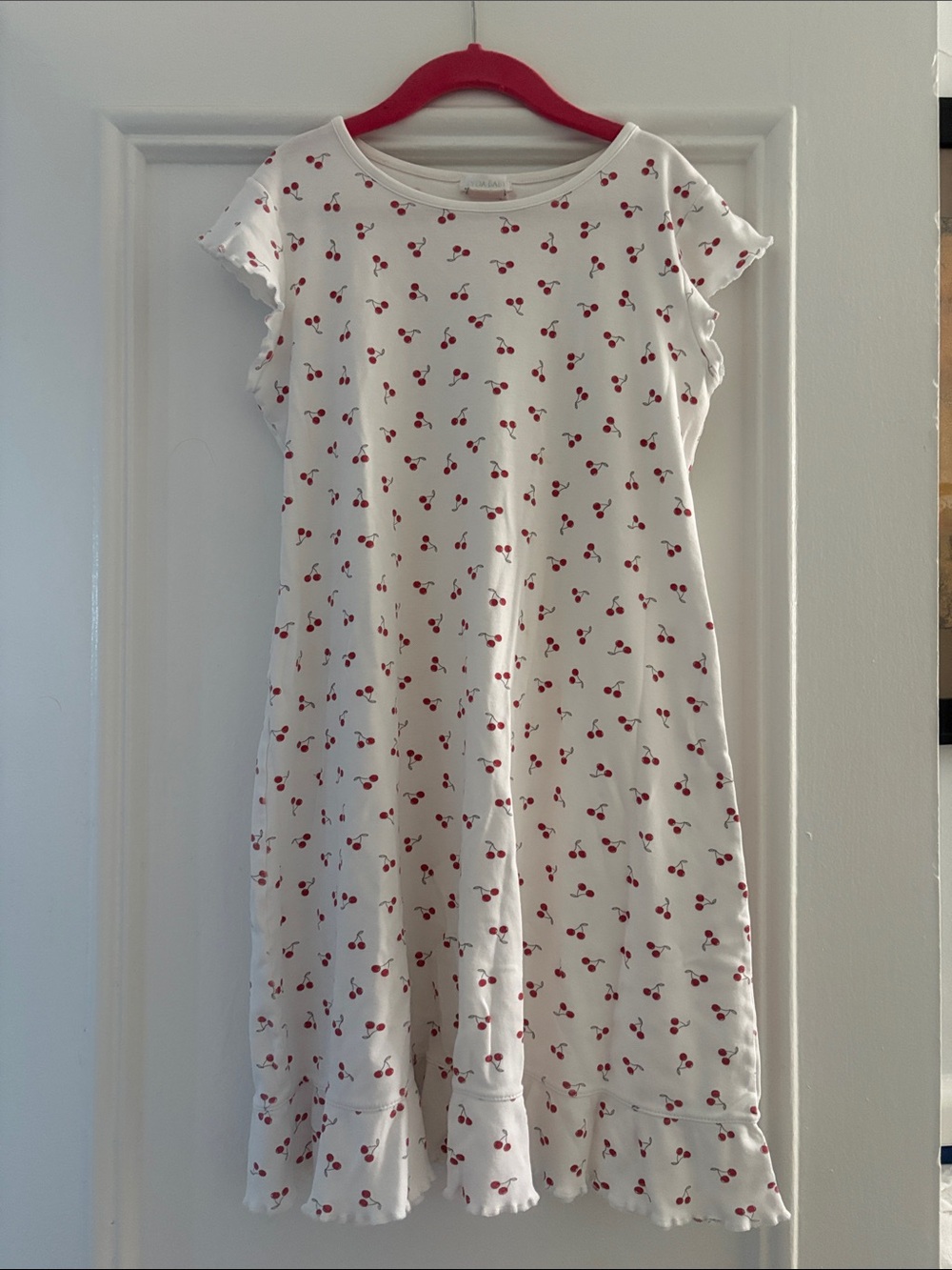 Girls' White Cherry Print Nightgown - Brand: